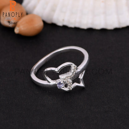 Promise Star And Heart Couple Engagemnet Rings