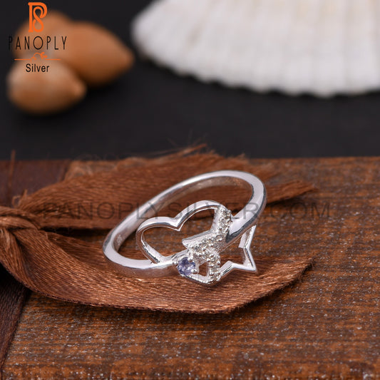 Promise Star And Heart Couple Engagemnet Rings