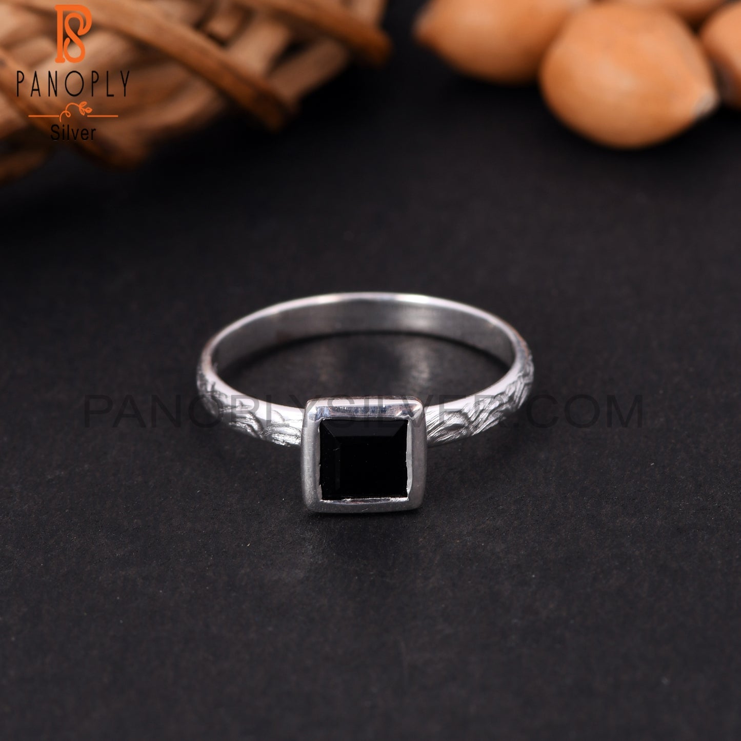 Square Black Onyx  Silver Jewelry for Sister
