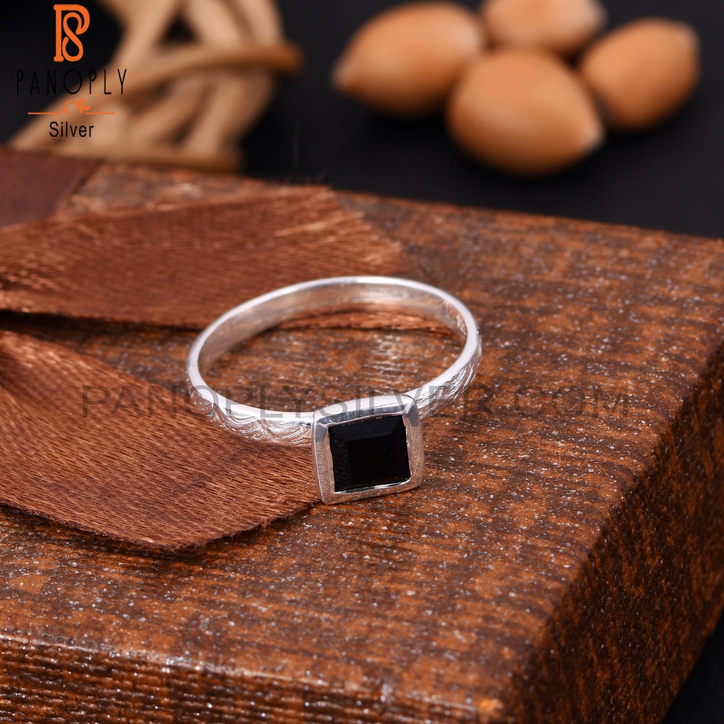 Square Black Onyx  Silver Jewelry for Sister