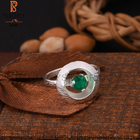 Green Onyx Signet 925 Silver Women's Rings