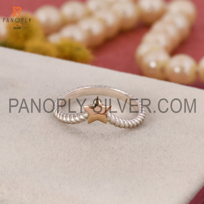 Rope Chevron Star Two Tone Rings