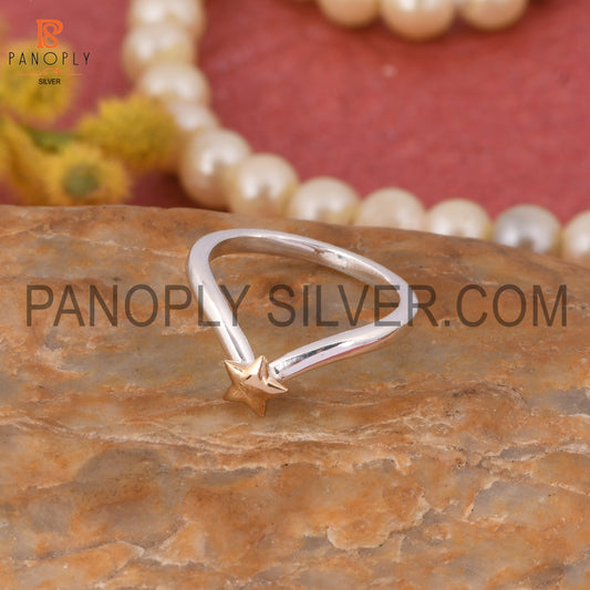 925 Stamp Chevron Star Silver Rings