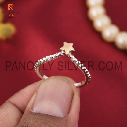 925 Stamp Dots Chevron Star Silver Rings