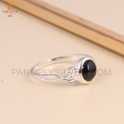 Black Spinal 925 Silver Round Filigree Rings