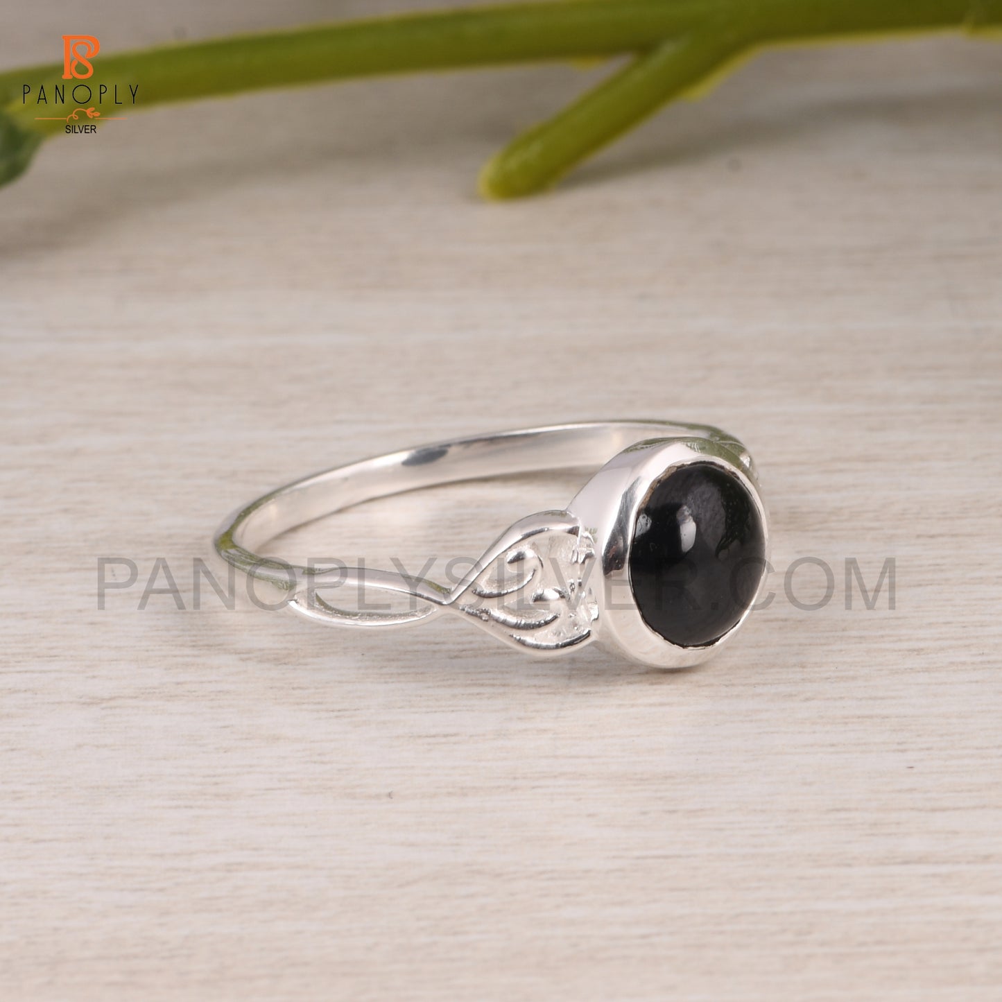 Black Spinal 925 Silver Round Filigree Rings