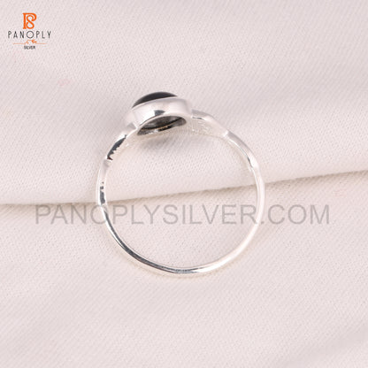 Black Spinal 925 Silver Round Filigree Rings