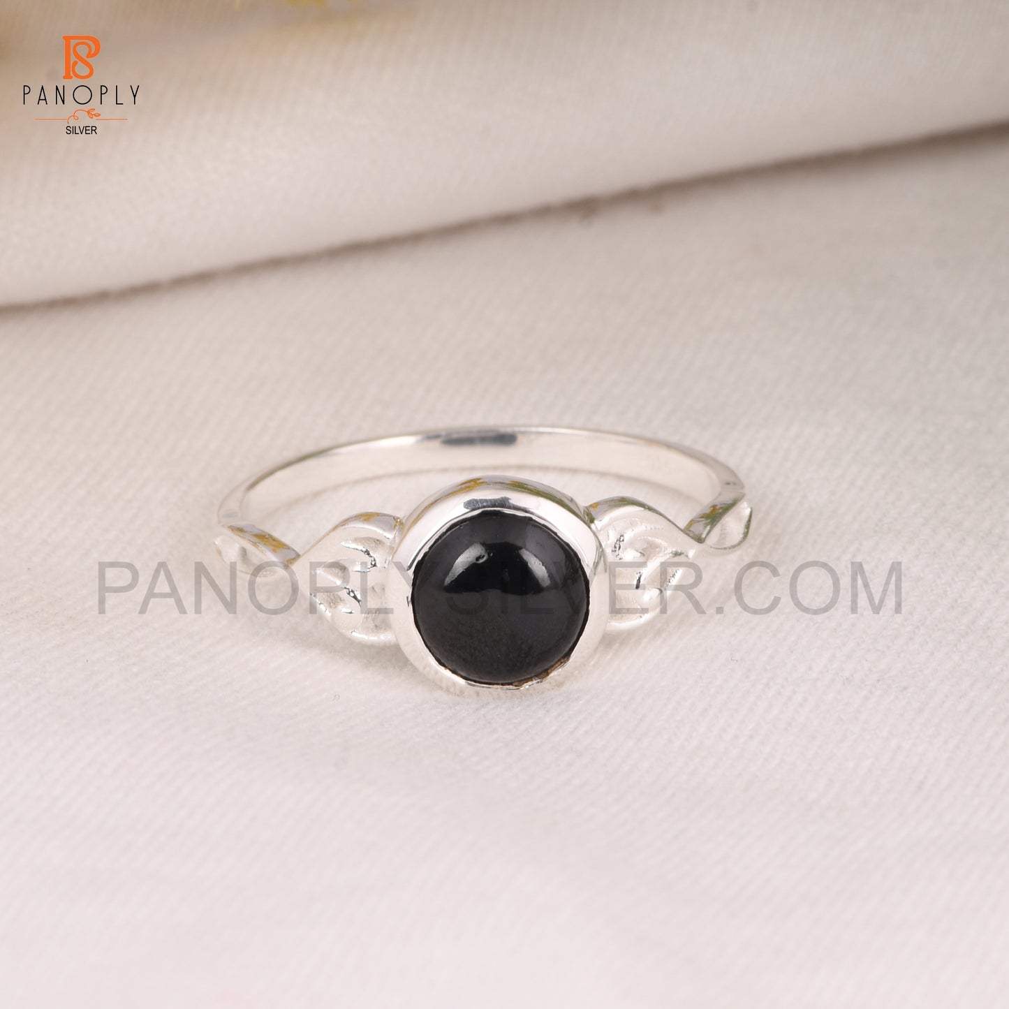 Black Spinal 925 Silver Round Filigree Rings