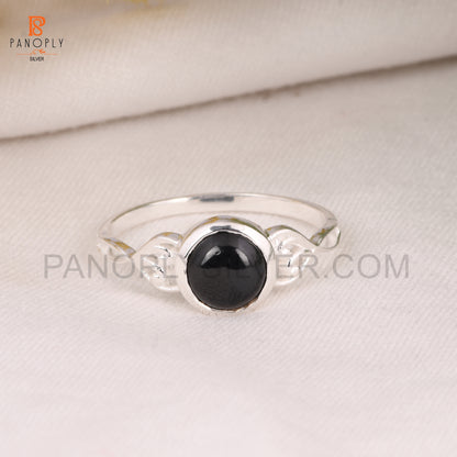 Black Spinal 925 Silver Round Filigree Rings