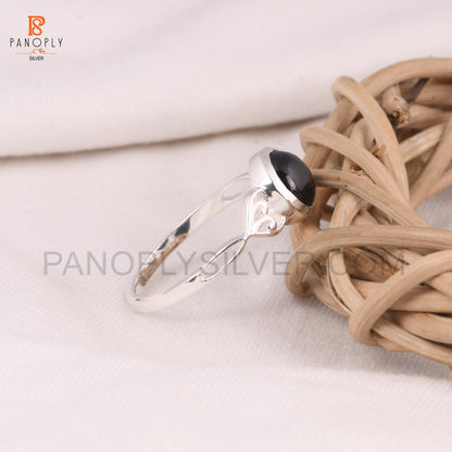 Black Spinal 925 Silver Round Filigree Rings