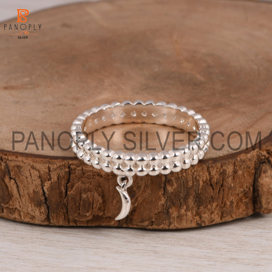 Double Eternity Ball Band Charm Moon Promise Ring