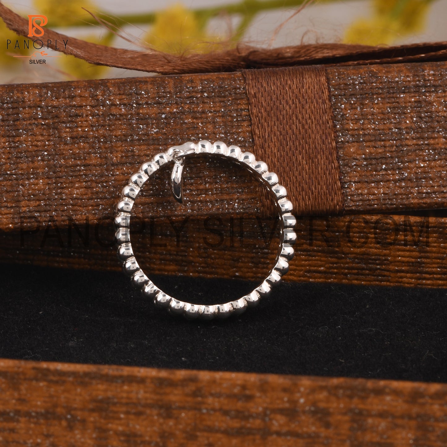 Double Eternity Ball Band Charm Moon Promise Ring