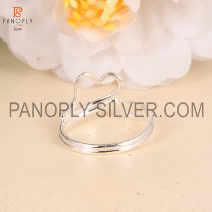 Heart Shape 925 Sterling Silver Wire Rings