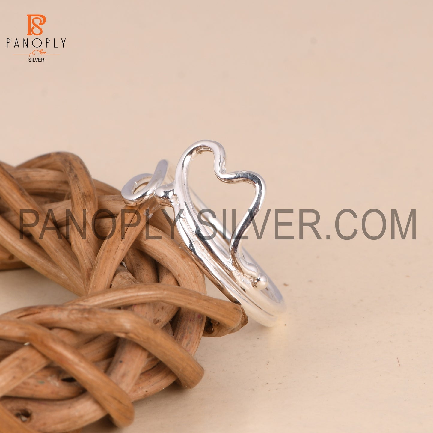 Heart Shape 925 Sterling Silver Wire Rings