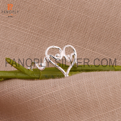 Zig Zag Band With Heart Shape Ring Gift For Love