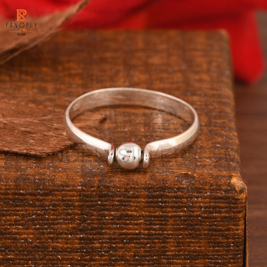 925 Sterling Silver Tiny Ball Dome Band Rings