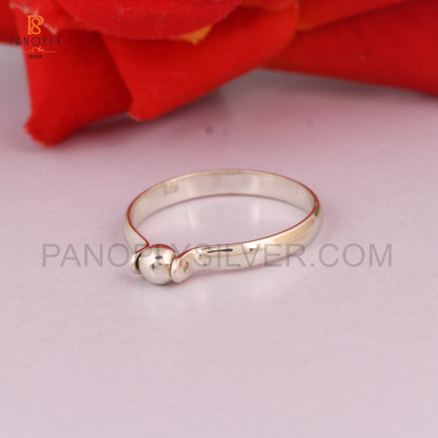 925 Sterling Silver Tiny Ball Dome Band Rings