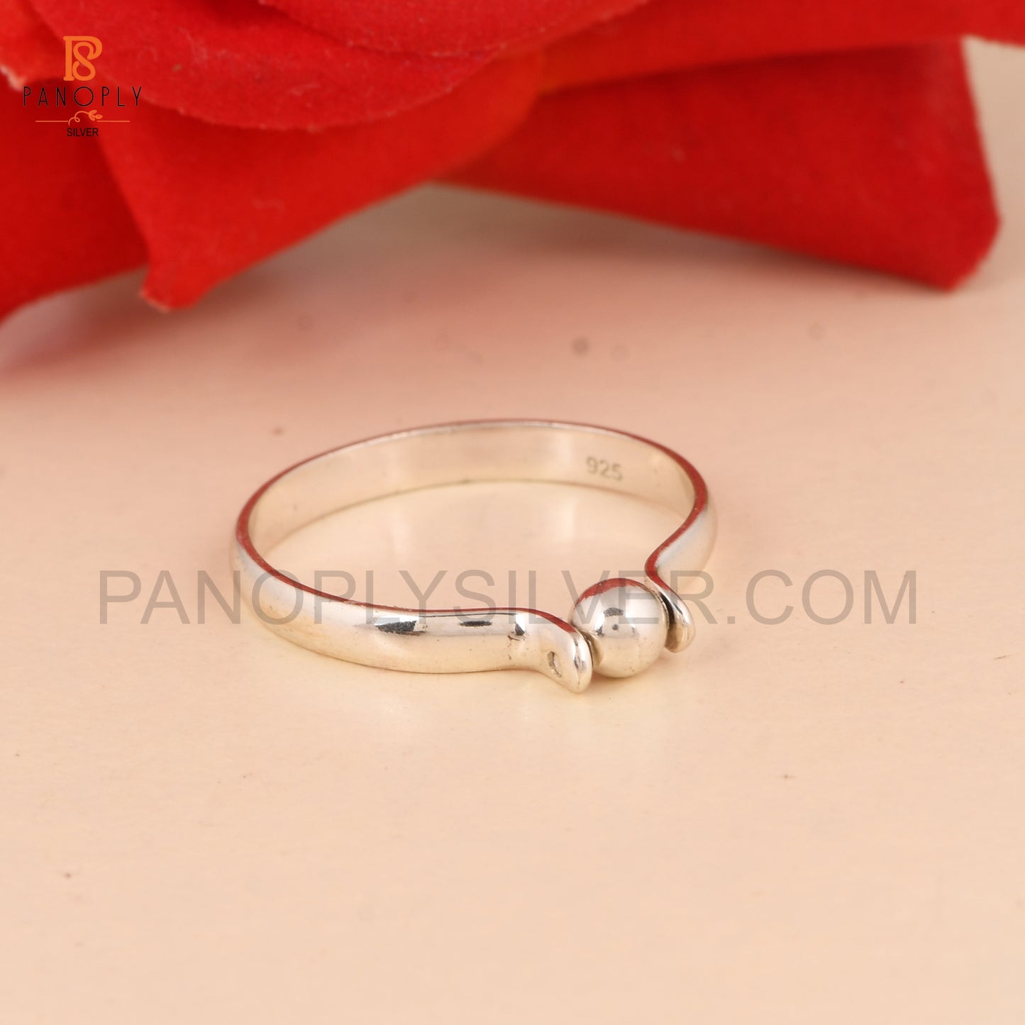 925 Sterling Silver Tiny Ball Dome Band Rings