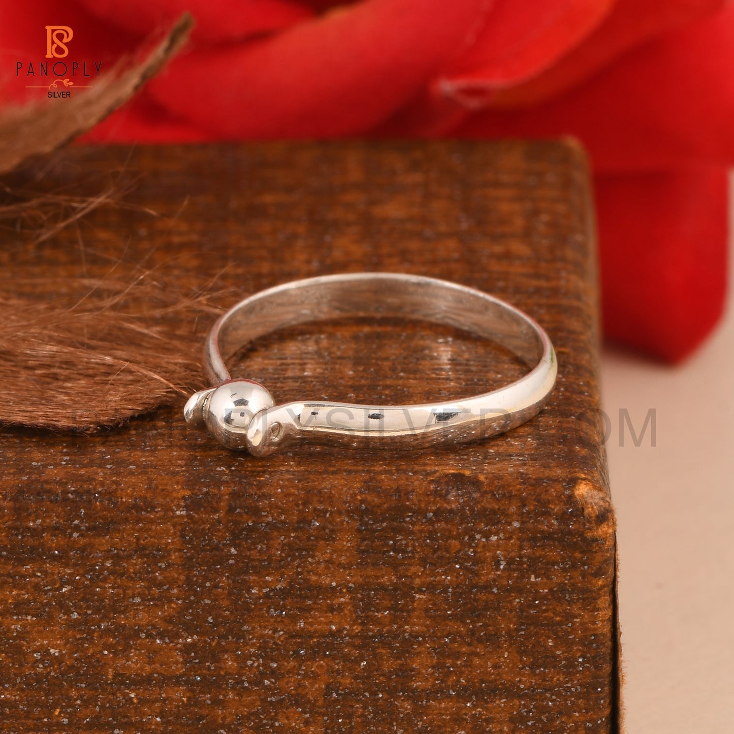 925 Sterling Silver Tiny Ball Dome Band Rings