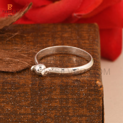 925 Sterling Silver Tiny Ball Dome Band Rings