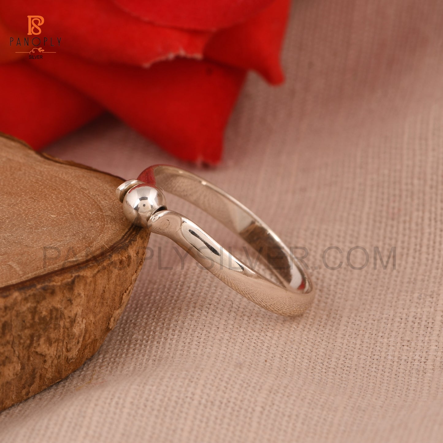 925 Sterling Silver Tiny Ball Dome Band Rings