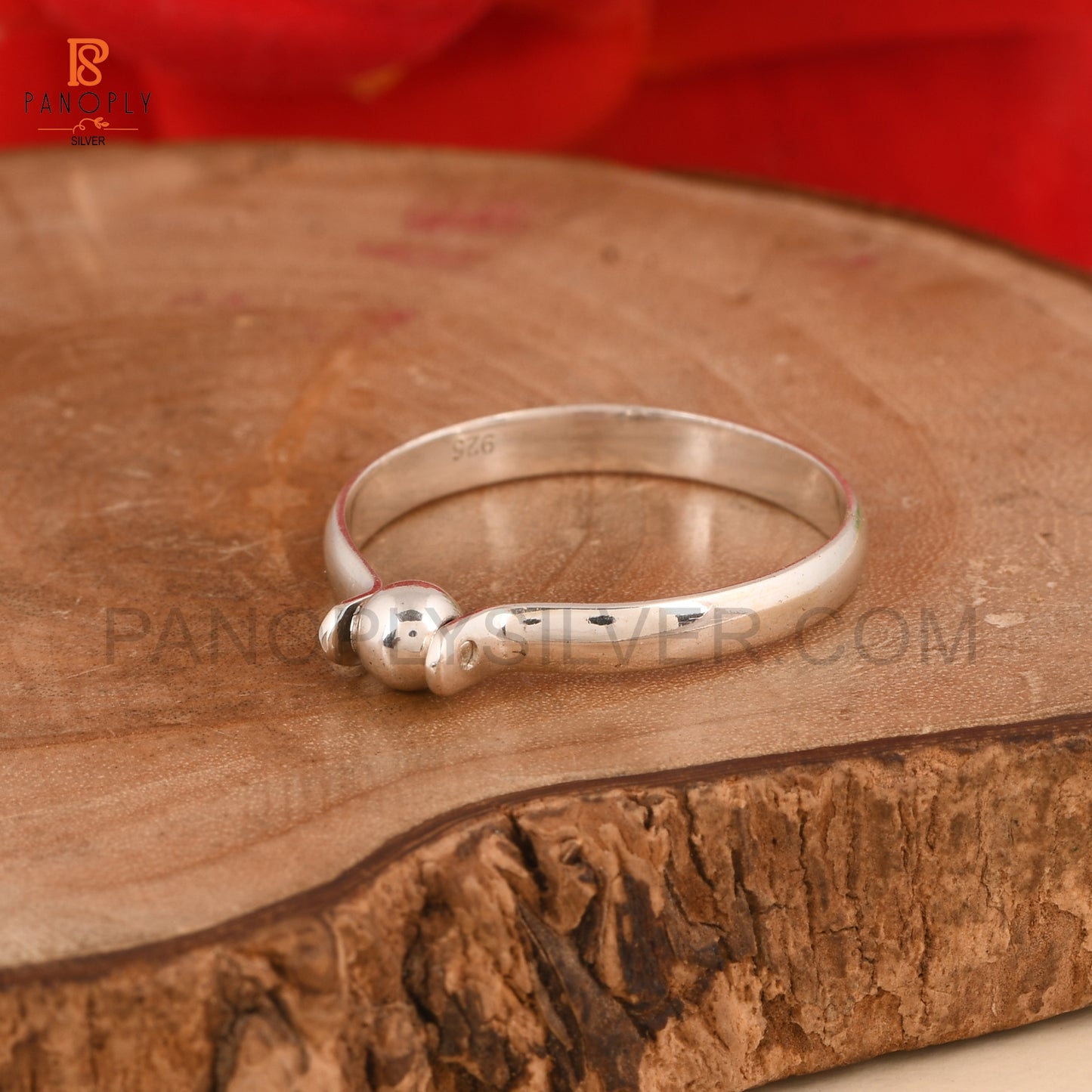 925 Sterling Silver Tiny Ball Dome Band Rings
