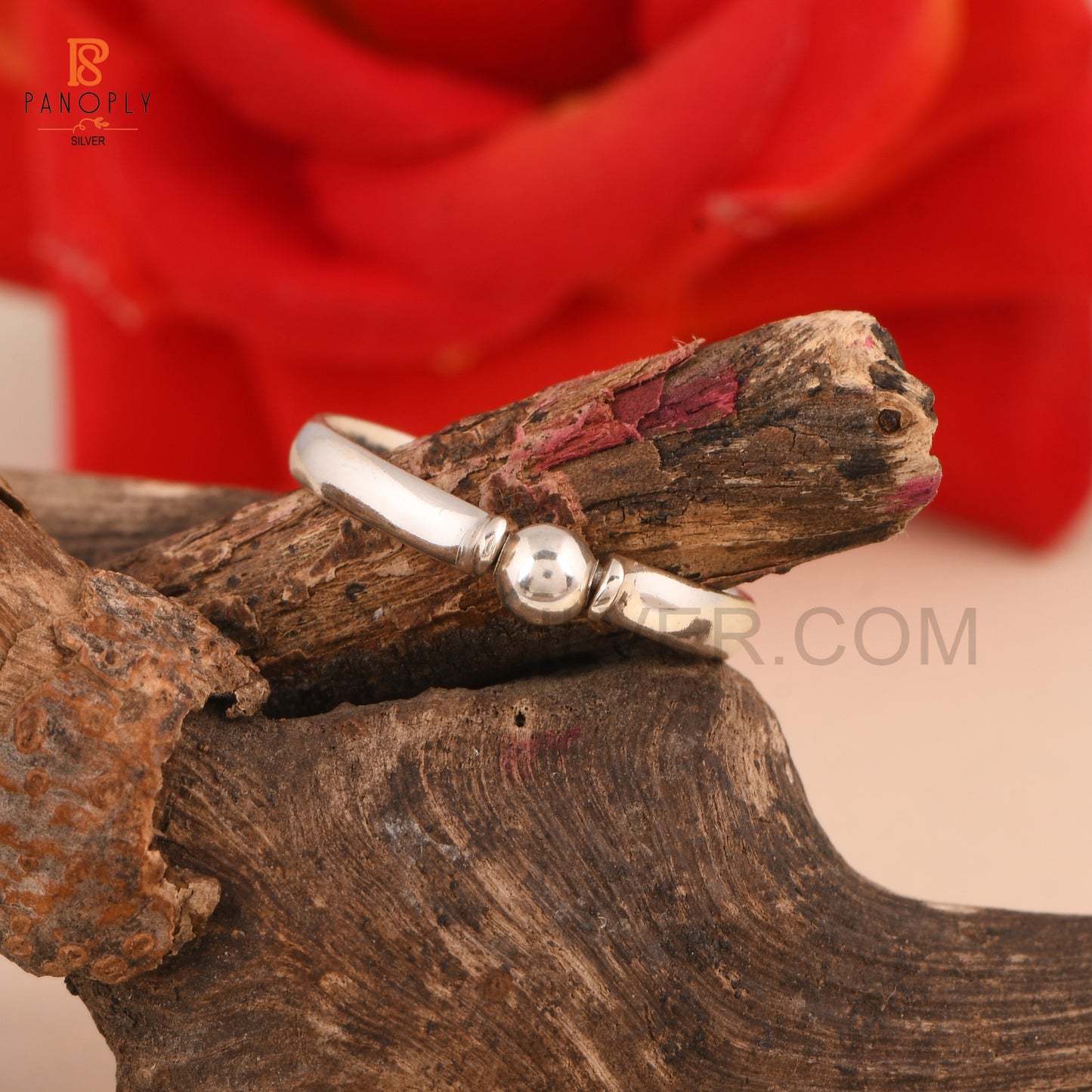 925 Sterling Silver Tiny Ball Dome Band Rings