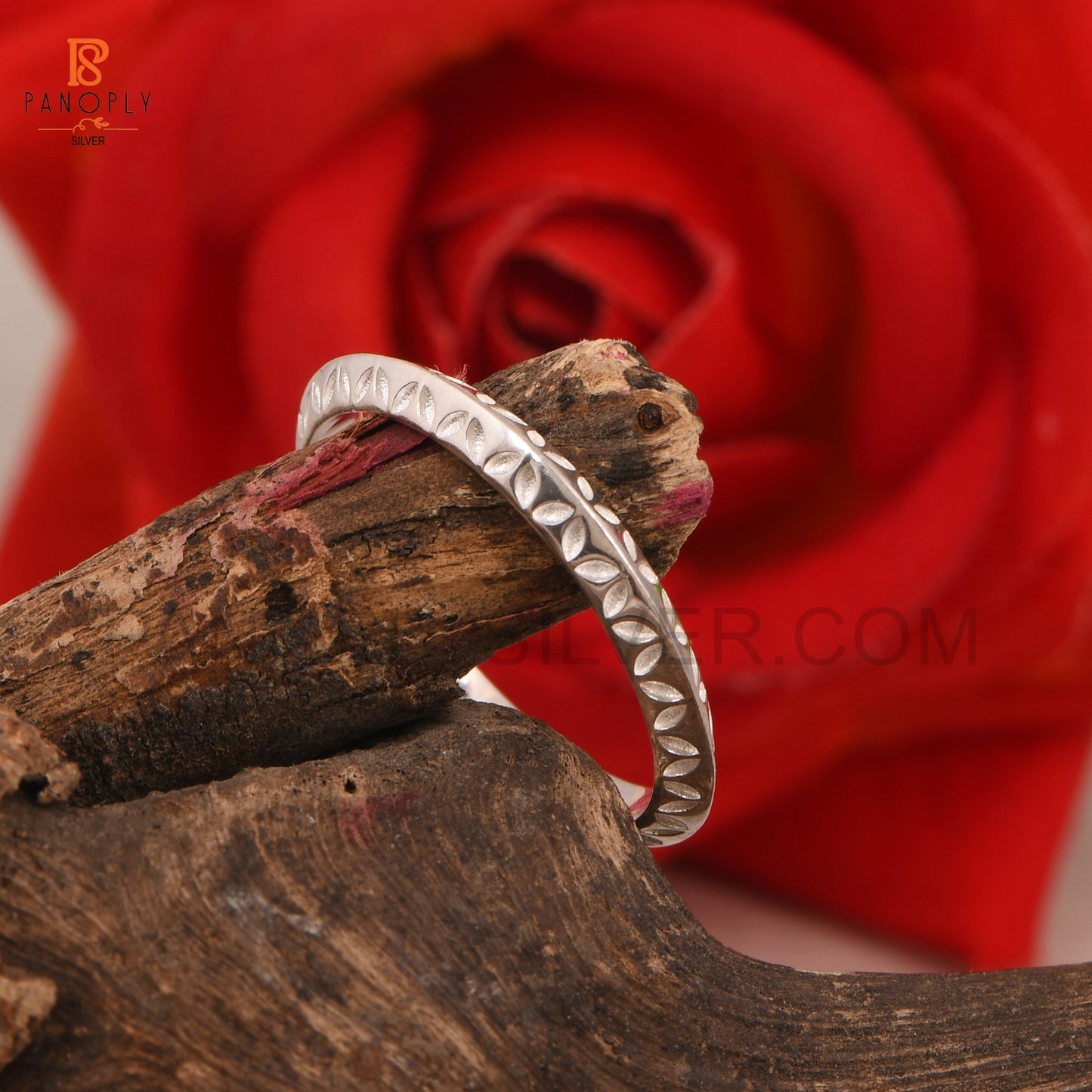 Eternity Leaf Band 925 Silver Ring For Women