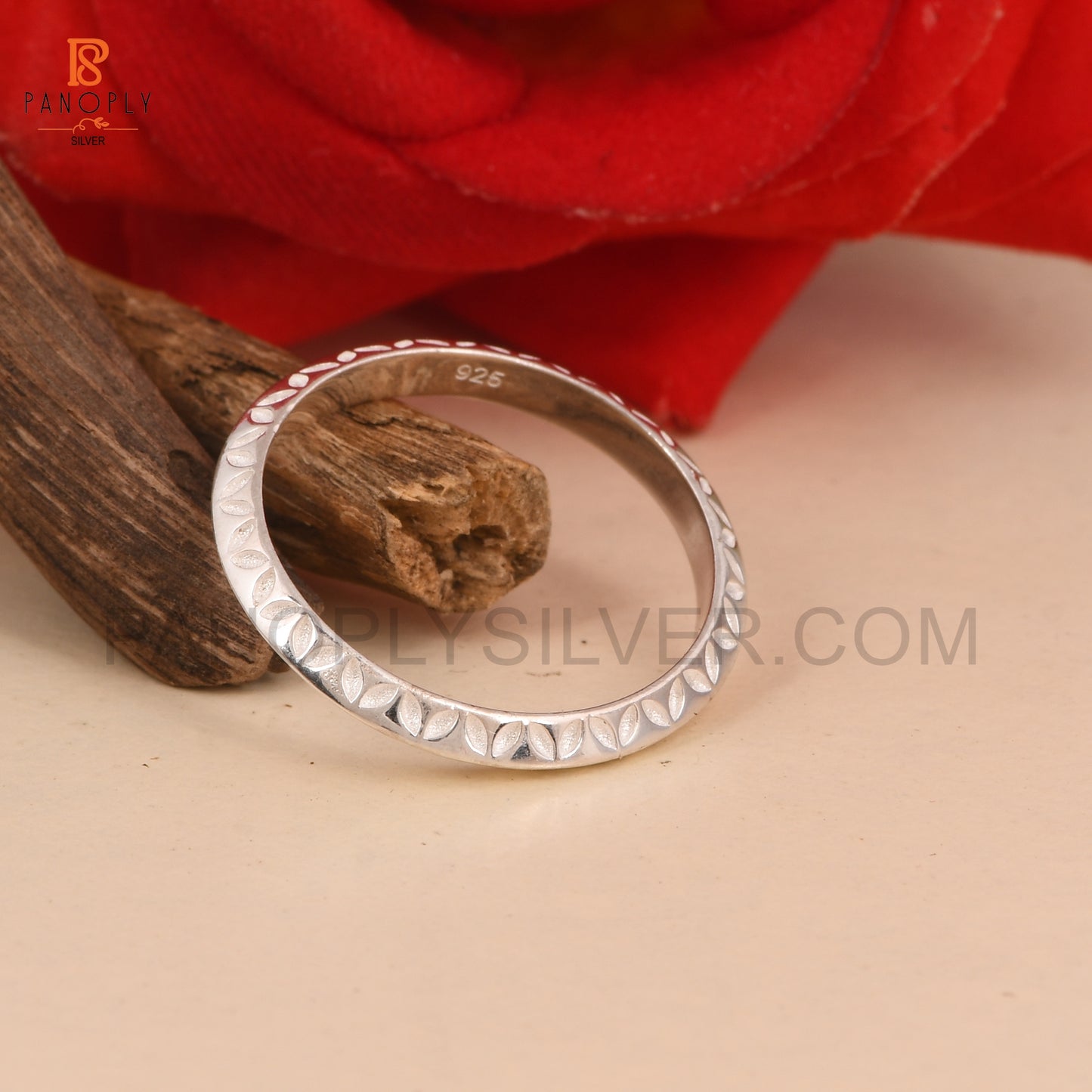 Eternity Leaf Band 925 Silver Ring For Women
