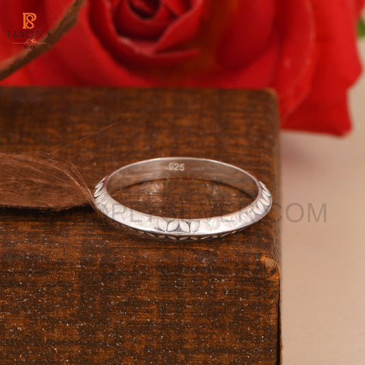Eternity Leaf Band 925 Silver Ring For Women