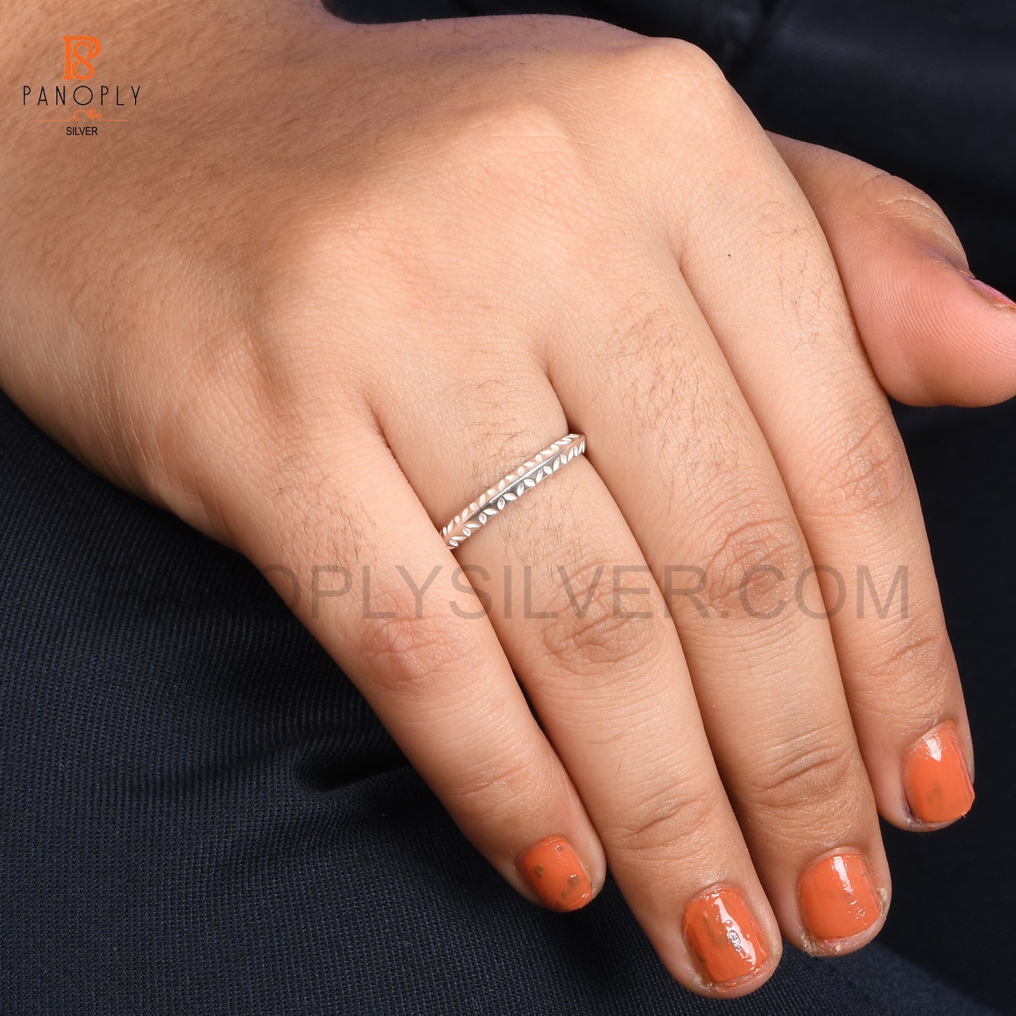 Eternity Leaf Band 925 Silver Ring For Women