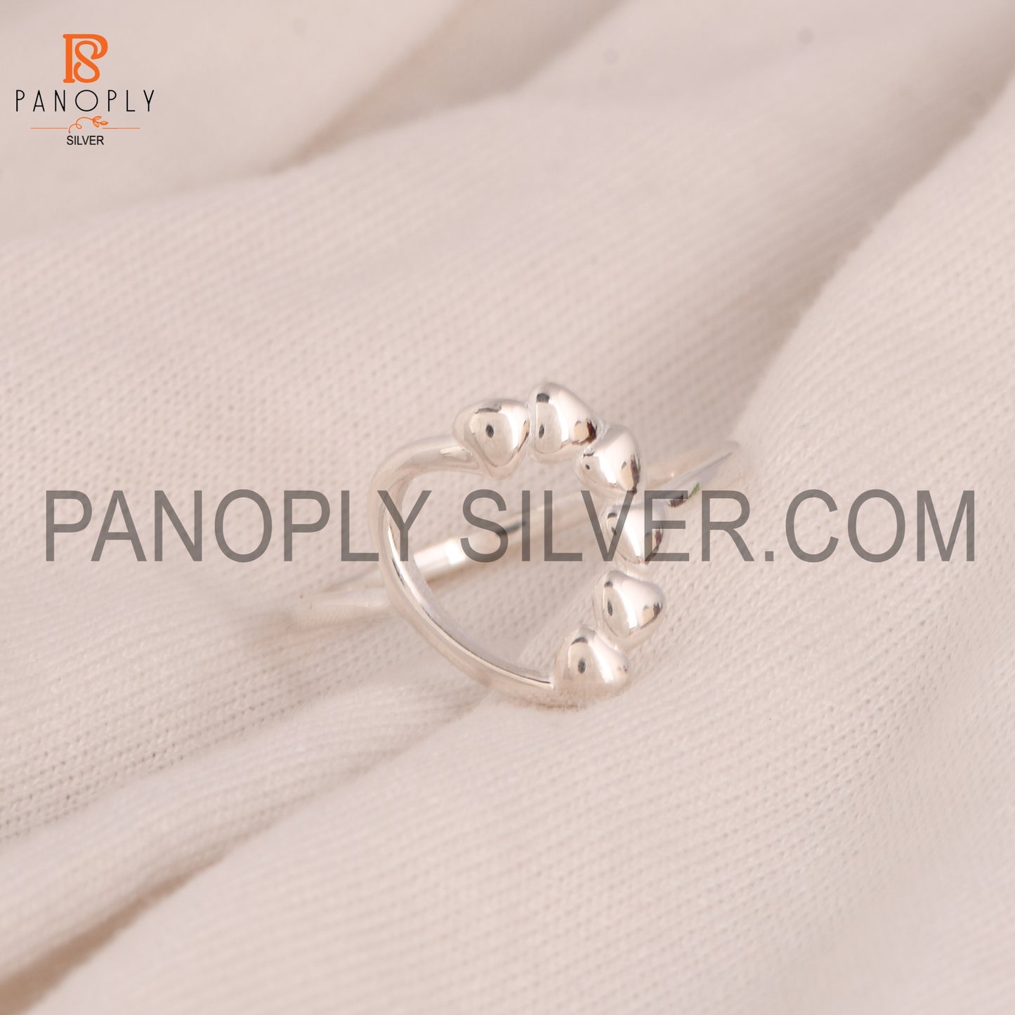 Half Eternity Heart 925 Sterling Silver Rings