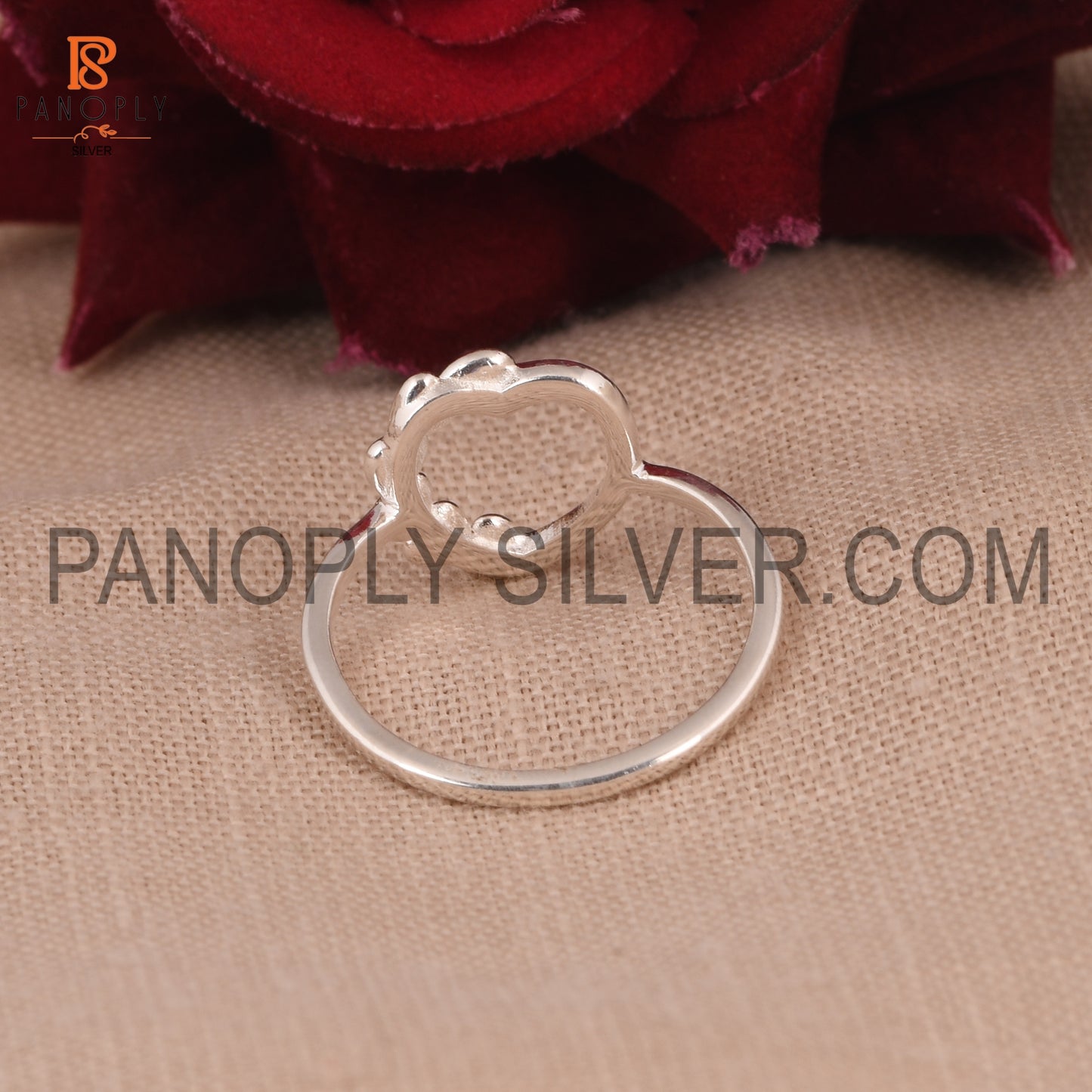 Half Eternity Heart 925 Sterling Silver Rings