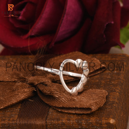 Half Eternity Heart 925 Sterling Silver Rings