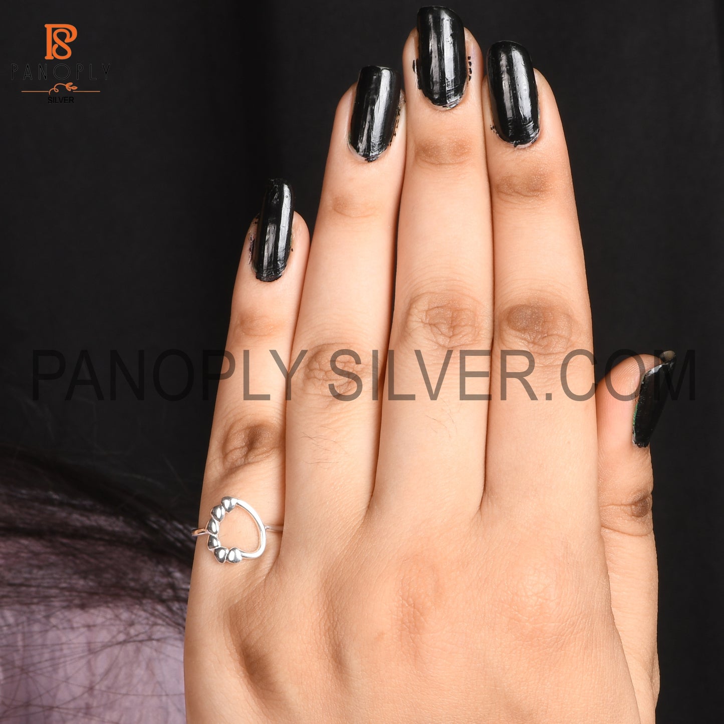 Half Eternity Heart 925 Sterling Silver Rings
