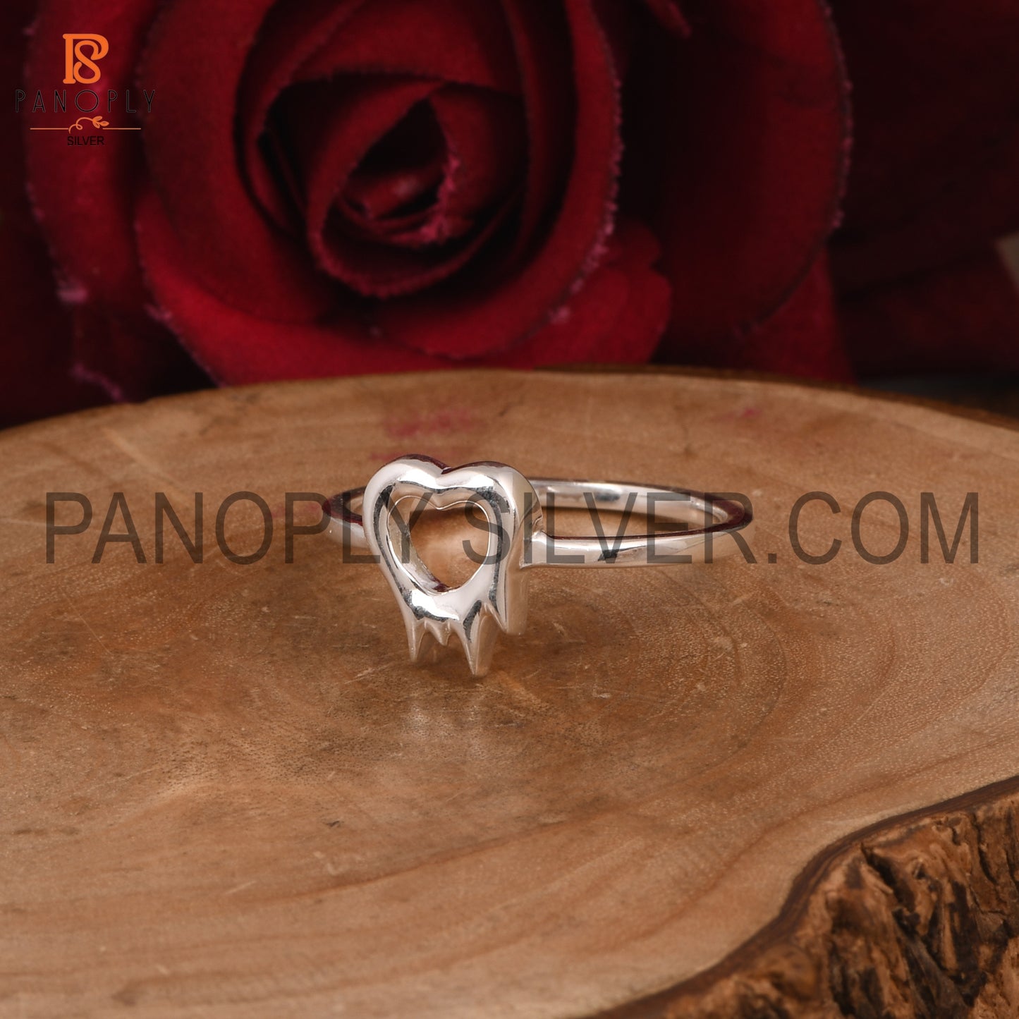 925 Sterling Silver Attractive Fire Heart Ring For Love