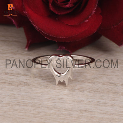 925 Sterling Silver Attractive Fire Heart Ring For Love