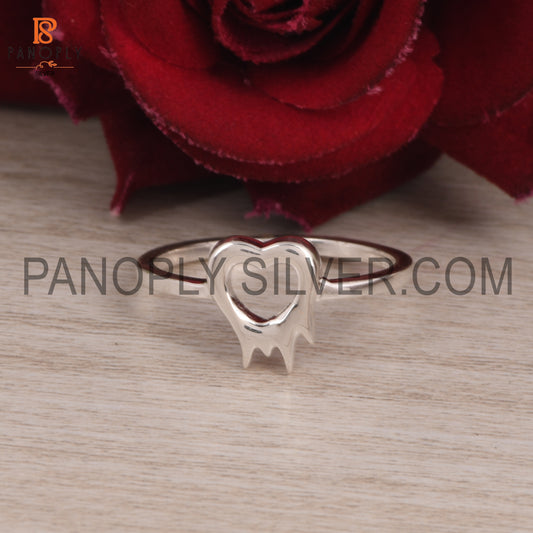 925 Sterling Silver Attractive Fire Heart Ring For Love