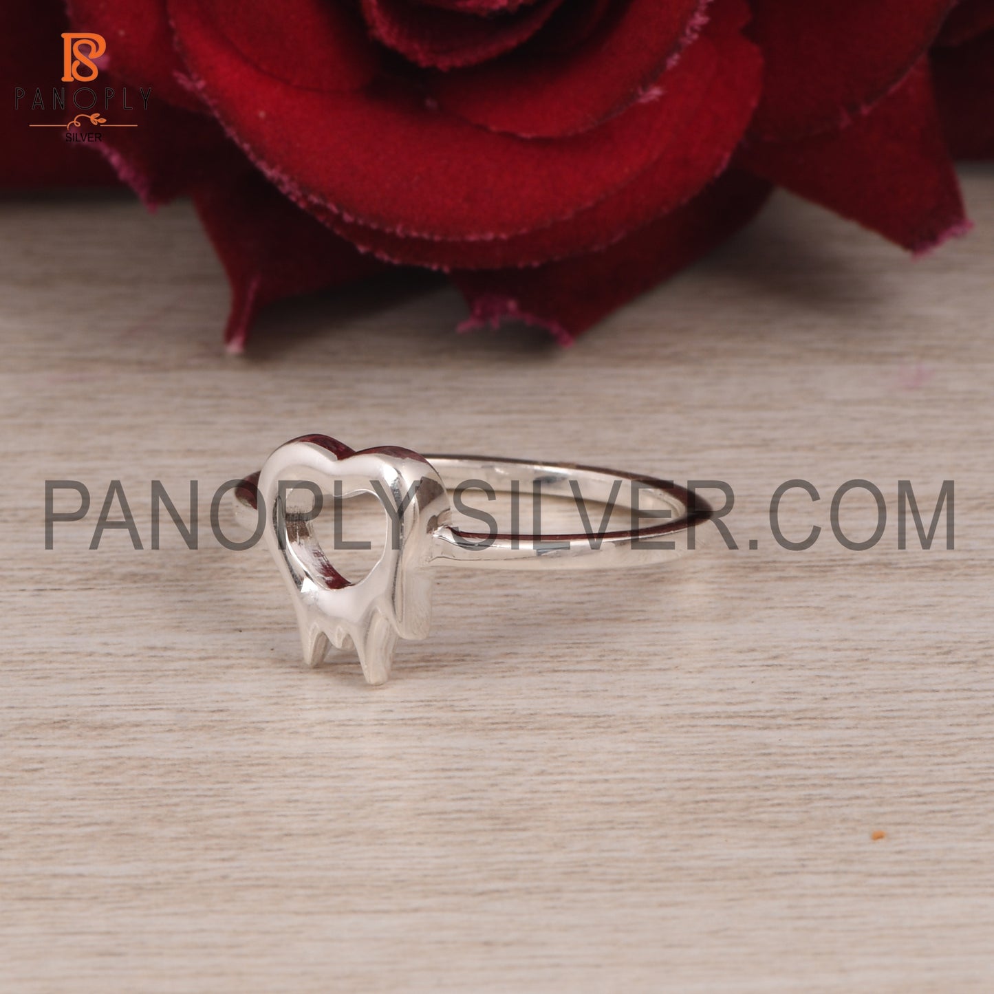 925 Sterling Silver Attractive Fire Heart Ring For Love