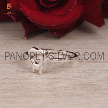 925 Sterling Silver Attractive Fire Heart Ring For Love