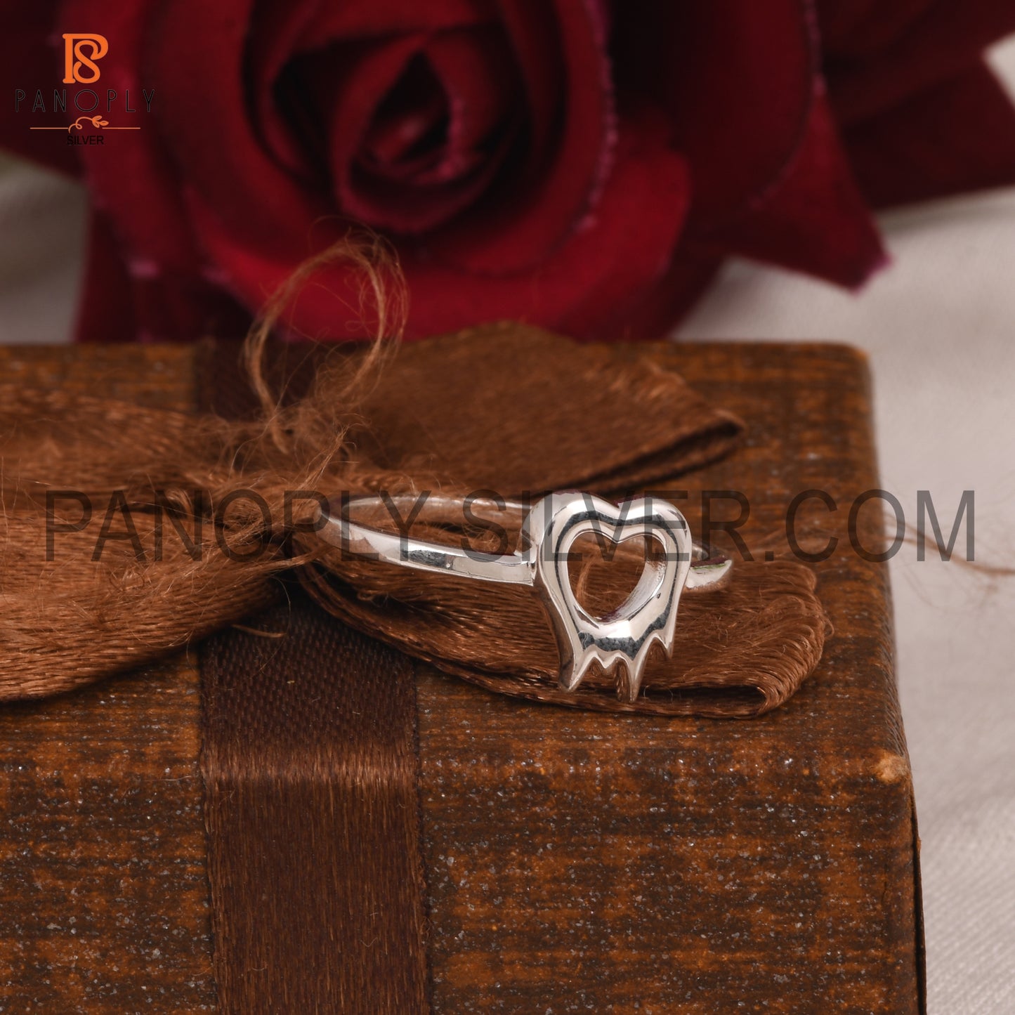 925 Sterling Silver Attractive Fire Heart Ring For Love