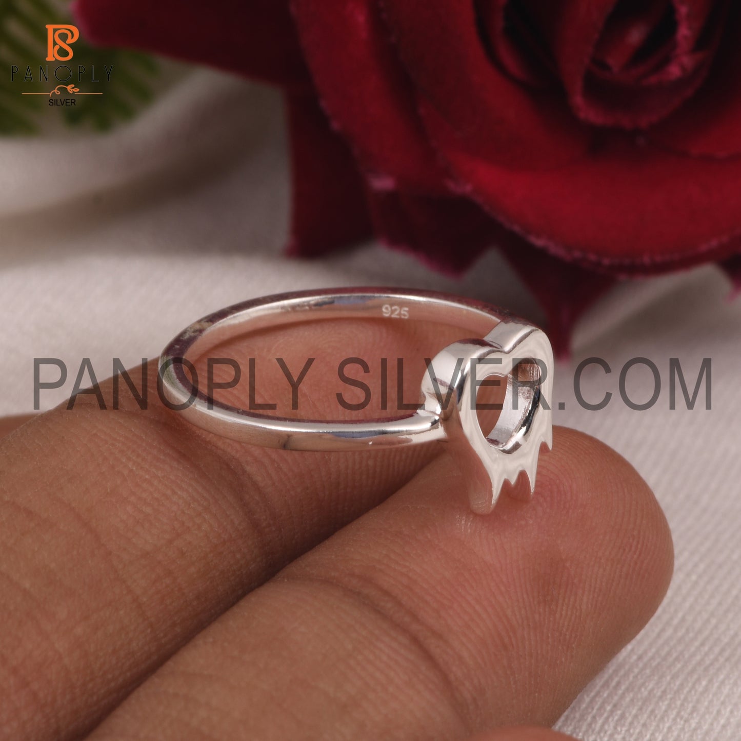 925 Sterling Silver Attractive Fire Heart Ring For Love