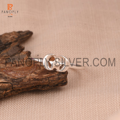 Moon And Star Simple Silver Ring For Wife