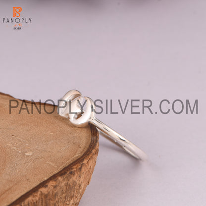 Moon And Star Simple Silver Ring For Wife