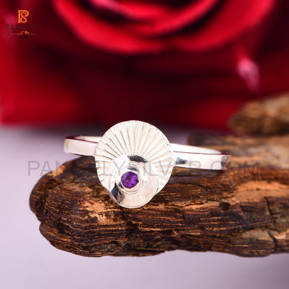 Amethyst Gems 925 Silver Rings For Mother