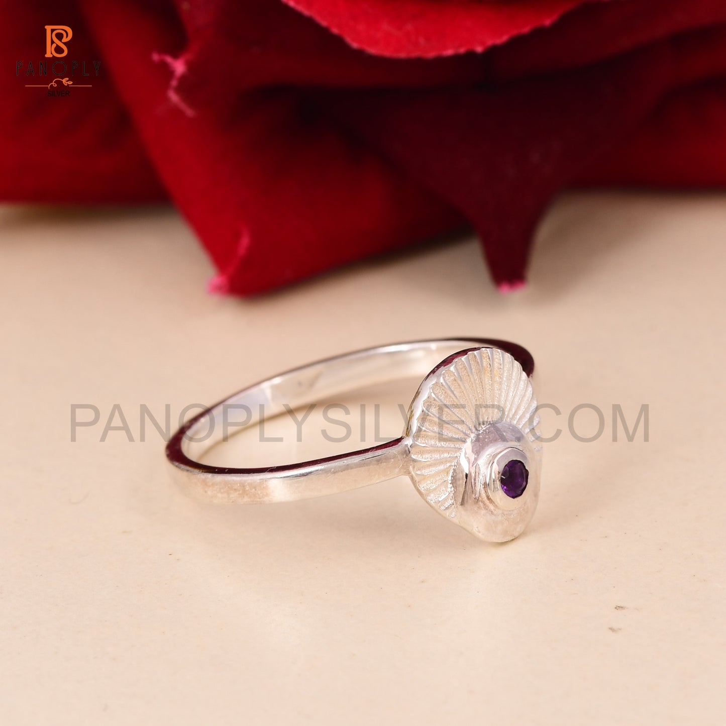 Amethyst Gems 925 Silver Rings For Mother
