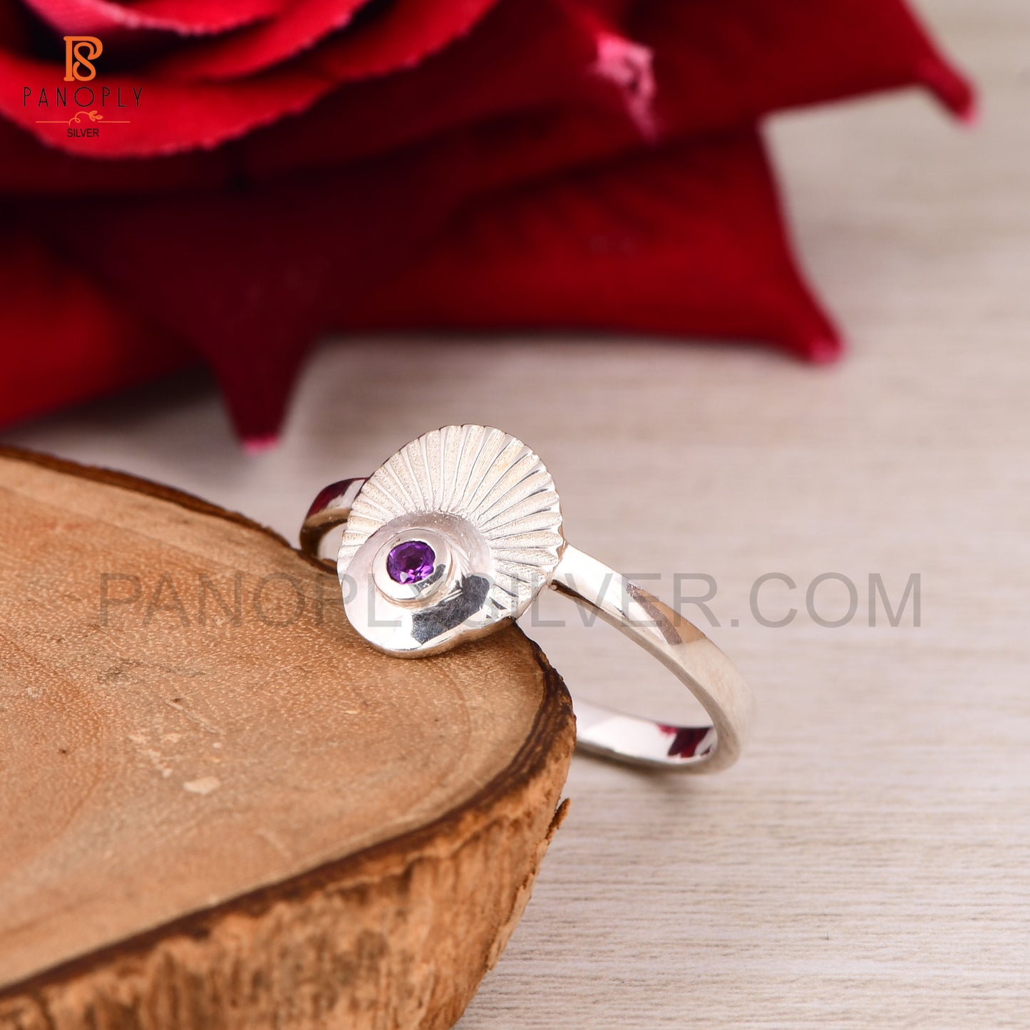 Amethyst Gems 925 Silver Rings For Mother
