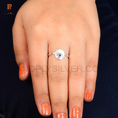 Amethyst Gems 925 Silver Rings For Mother