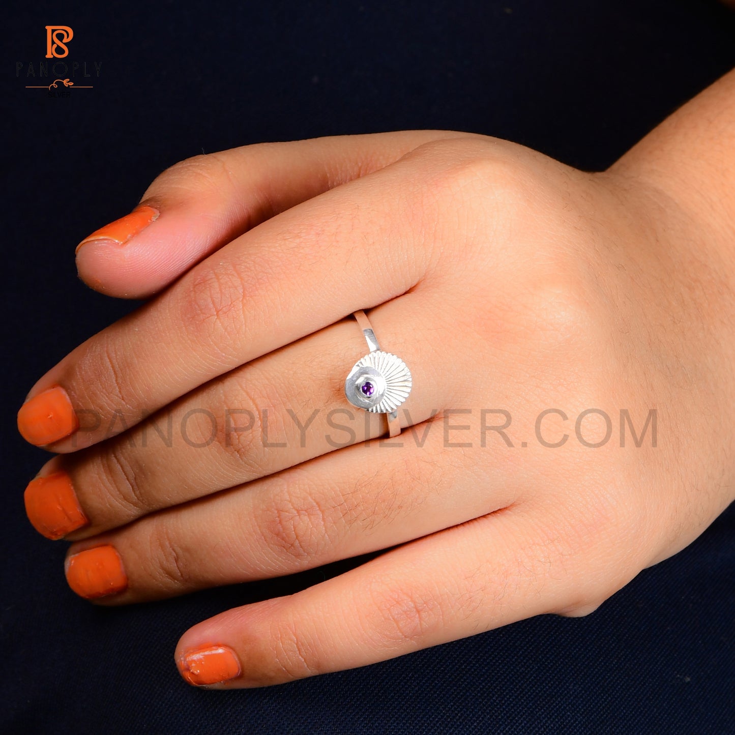 Amethyst Gems 925 Silver Rings For Mother