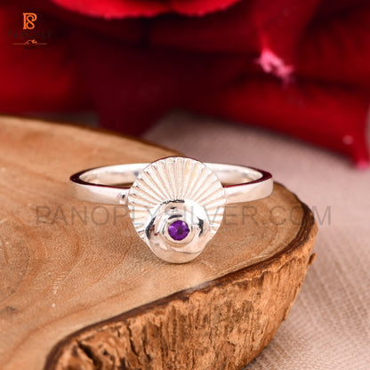 Amethyst Gems 925 Silver Rings For Mother